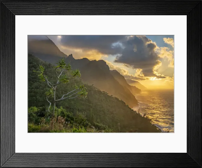 Framed Print : USA, Hawaii, Kauai, Hanalei, Na pali coast, Kalalau Trail Framed Print : USA, Hawaii, Kauai, Hanalei, Na pali coast, Kalalau Trail