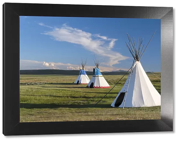 USA; Montana, Blackfeet Indian Reservation, Browning, Lodgepole Gallery and Tipi Camp (m