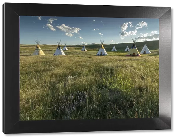 USA; Montana, Blackfeet Indian Reservation, Browning, Lodgepole Gallery and Tipi Camp
