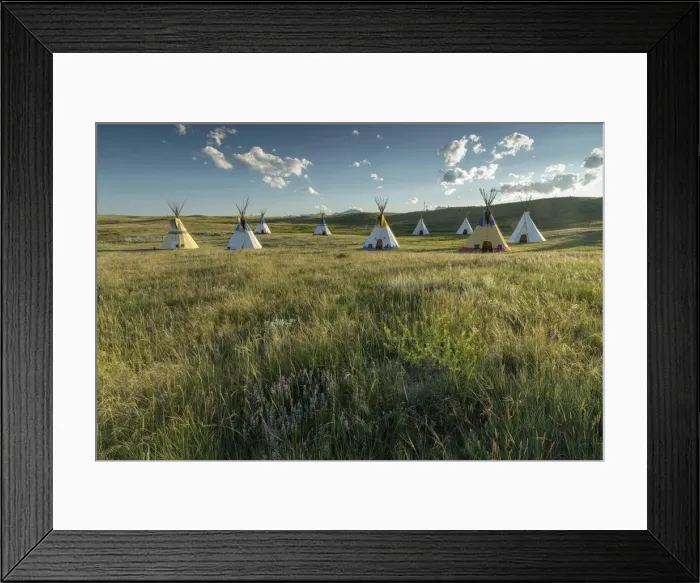 Framed Print : USA; Montana, Blackfeet Indian Reservation, Browning, Lodgepole Gallery and Tipi Camp Framed Print : USA; Montana, Blackfeet Indian Reservation, Browning, Lodgepole Gallery and Tipi Camp