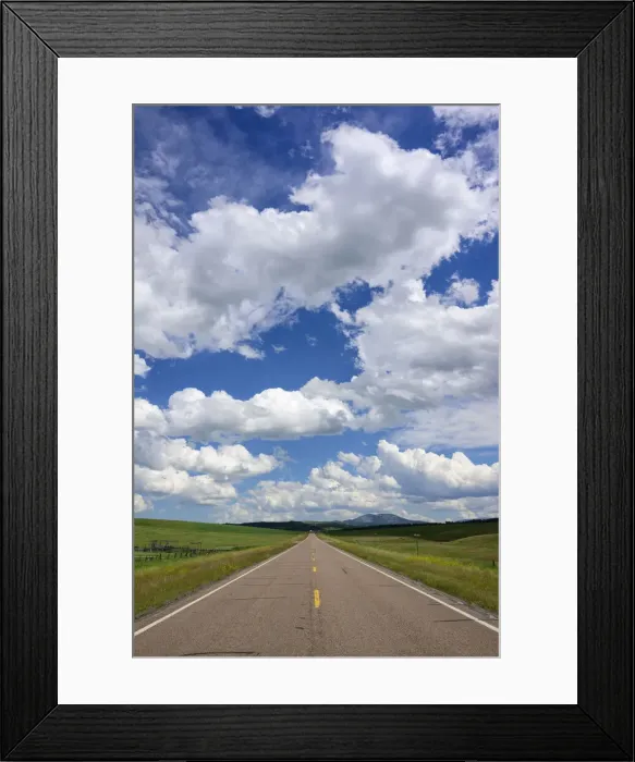 Framed Print : USA; Montana, Central Montana, slone highway under the big sky Framed Print : USA; Montana, Central Montana, slone highway under the big sky