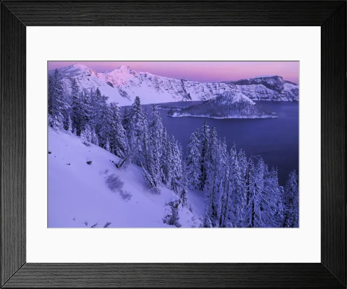 Framed Print : USA, Oregon, Cascades, Pacific Northwest, Crater lake national Park in winter Framed Print : USA, Oregon, Cascades, Pacific Northwest, Crater lake national Park in winter