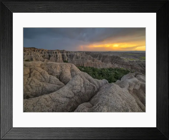 Framed Print : USA, South Dakota, Badlands National Park during summer thunderstorm Framed Print : USA, South Dakota, Badlands National Park during summer thunderstorm