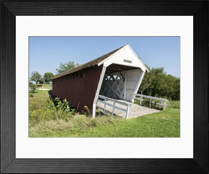 Framed Print : USA, Midwest, Iowa, Madison County, covered bridge