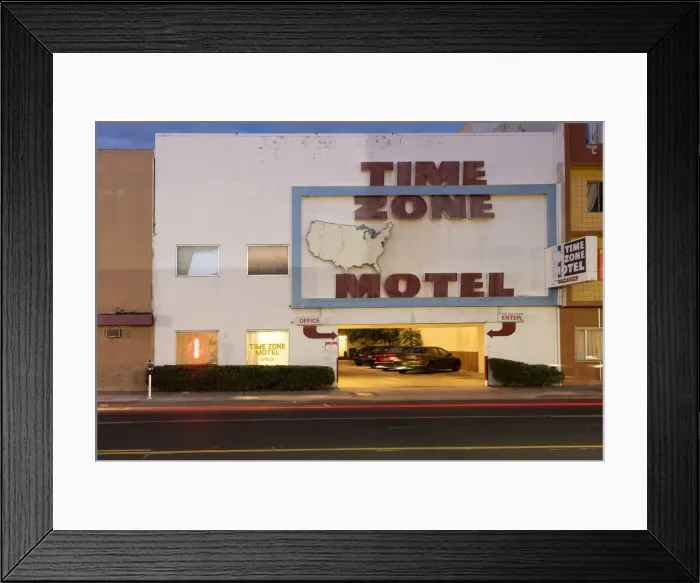 Framed Print : USA, Nevada, Reno, Time Zone Motel
