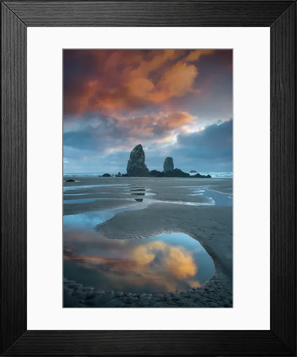 Framed Print : USA; Pacific Northwest, Oregon, Oregon Coast, Cannon Beach, sunset on beach (m) Framed Print : USA; Pacific Northwest, Oregon, Oregon Coast, Cannon Beach, sunset on beach (m)