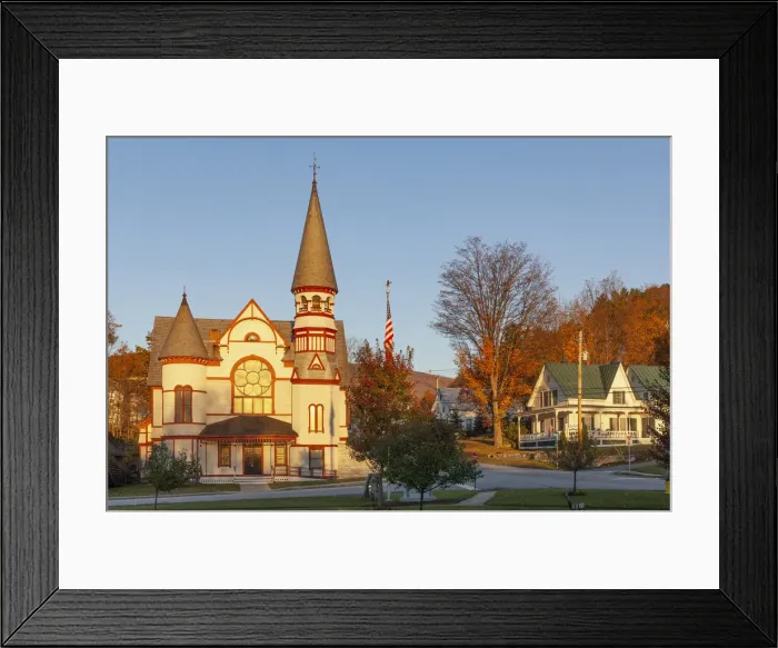 Framed Print : USA, New England, Indian Summer, East, Vermont, Ludlow, baptist Church Framed Print : USA, New England, Indian Summer, East, Vermont, Ludlow, baptist Church