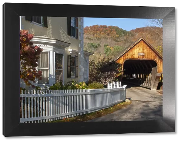 USA, New England, Indian Summer, East, Vermont, Woodstock, Middle bridge