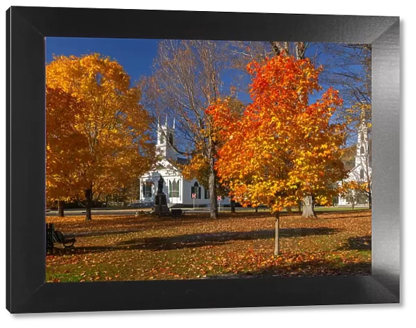 USA, New England, Indian Summer, East, Vermont, Newfane town square