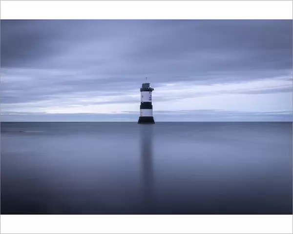 Penmon Point Lighthouse seascape, Anglesey, Wales, UK. Autumn (September) 2019