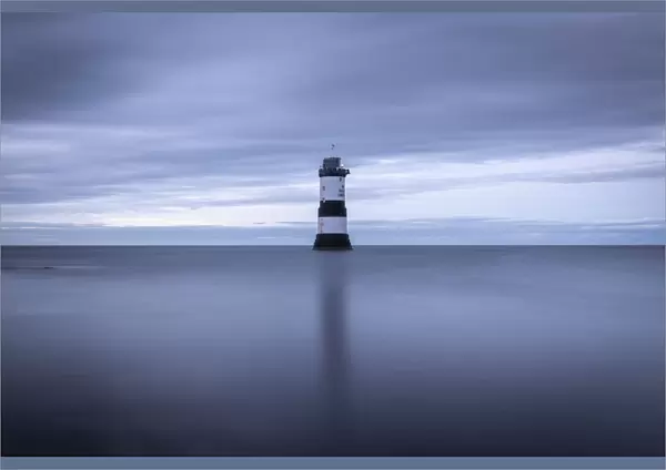 Penmon Point Lighthouse seascape, Anglesey, Wales, UK. Autumn (September) 2019