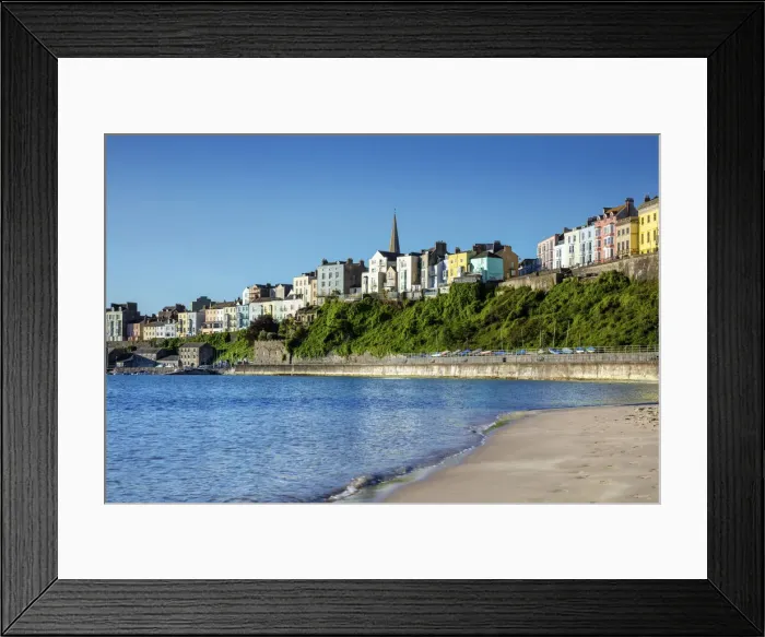 Framed Print : Europe, United Kingdom, Wales, Pembrokeshire, View of Tenby town and Carmathen Bay Framed Print : Europe, United Kingdom, Wales, Pembrokeshire, View of Tenby town and Carmathen Bay