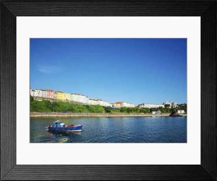 Framed Print : Europe, United Kingdom, Wales, Pembrokeshire, View of Tenby town and Carmathen Bay Framed Print : Europe, United Kingdom, Wales, Pembrokeshire, View of Tenby town and Carmathen Bay