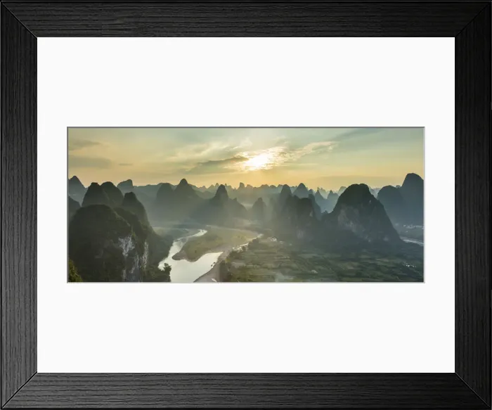 Framed Print : Karst limestone peaks of Yangshou and the Li River, Yangshuo, Guangxi, China Framed Print : Karst limestone peaks of Yangshou and the Li River, Yangshuo, Guangxi, China