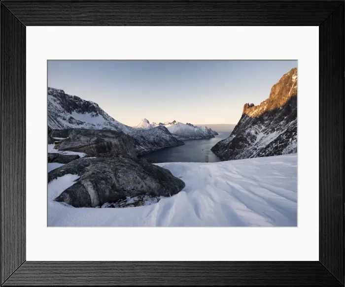 Framed Print : Oyfjorden during sunset, Barden, Mefjordbotn, Mefjorden, Senja, Norway Framed Print : Oyfjorden during sunset, Barden, Mefjordbotn, Mefjorden, Senja, Norway