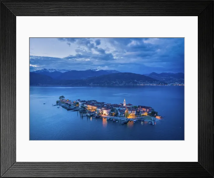 Framed Print : Isola dei Pescatori at dusk, Lago Maggiore, Verbano Cusio Ossola Province, Piedmont Framed Print : Isola dei Pescatori at dusk, Lago Maggiore, Verbano Cusio Ossola Province, Piedmont