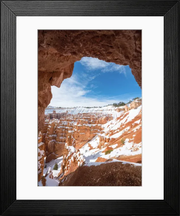 Framed Print : Bryce Canyon National Park framed in a rock window, Tropic, Utah, USA Framed Print : Bryce Canyon National Park framed in a rock window, Tropic, Utah, USA