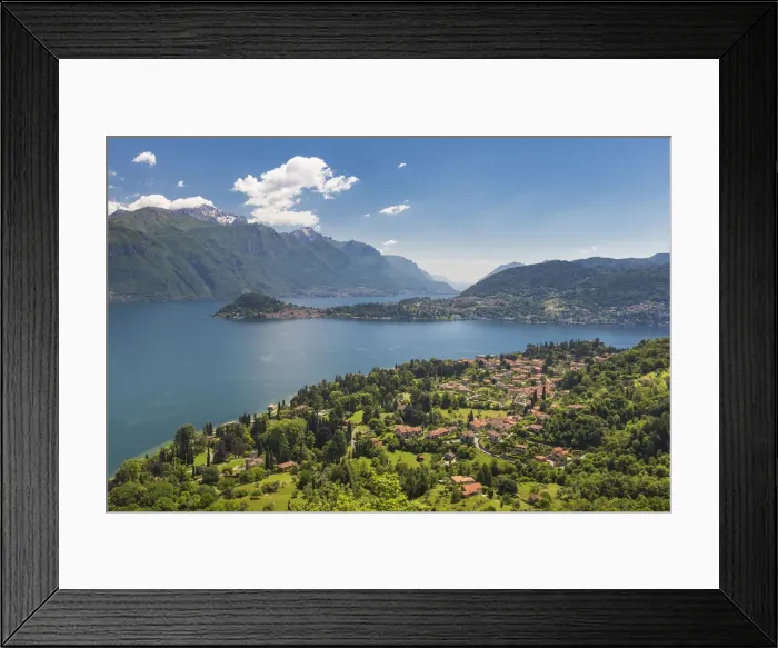 Framed Print : Bellagio and lake Como from the path to San Martino church, Griante, Como province