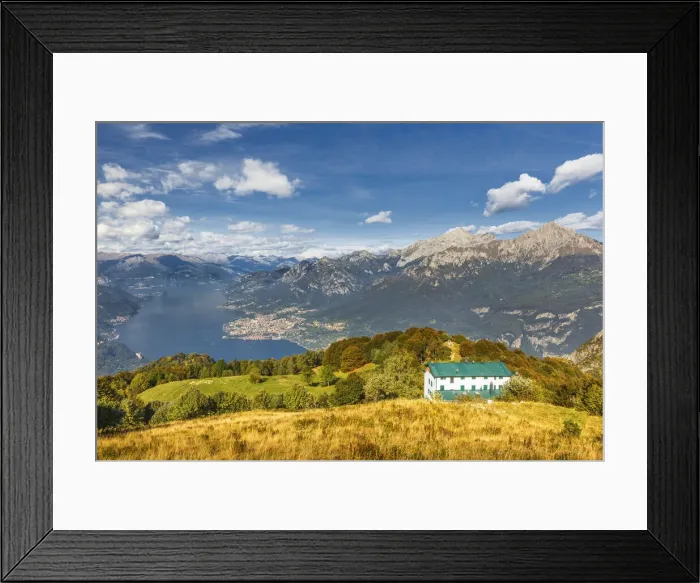 Framed Print : Lake Como (ramo di Lecco) and Grigna group from Sev refuge, Corni di Canzo mountains Framed Print : Lake Como (ramo di Lecco) and Grigna group from Sev refuge, Corni di Canzo mountains
