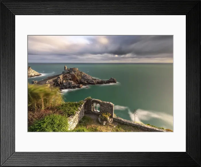 Framed Print : a long exposure to capture the spring sunset at the Church of San Pietro