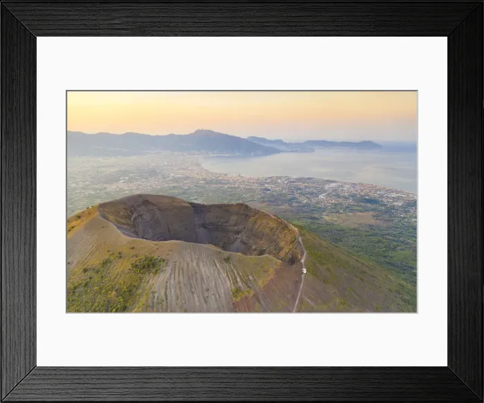 Framed Print : aerial view of the volcano Vesuvius in a summer morning, municipality of Ercolano Framed Print : aerial view of the volcano Vesuvius in a summer morning, municipality of Ercolano
