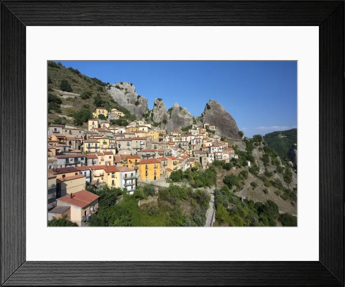 Framed Print : Castelmezzano with the Lucanian Dolomites in the background Framed Print : Castelmezzano with the Lucanian Dolomites in the background