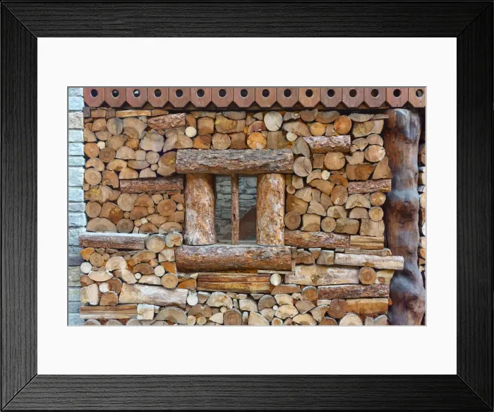 Framed Print : a detail of a house in the Cogne Valley, municipality of Cogne, Aosta province Framed Print : a detail of a house in the Cogne Valley, municipality of Cogne, Aosta province
