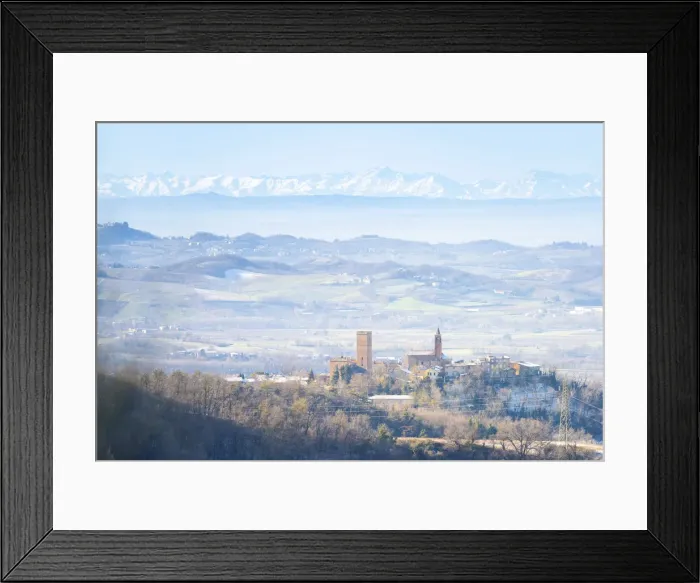 Framed Print : Nazzano and a view of the alps, Oltrepo Pavese, Province of Pavia, Lombardy, Italy Framed Print : Nazzano and a view of the alps, Oltrepo Pavese, Province of Pavia, Lombardy, Italy