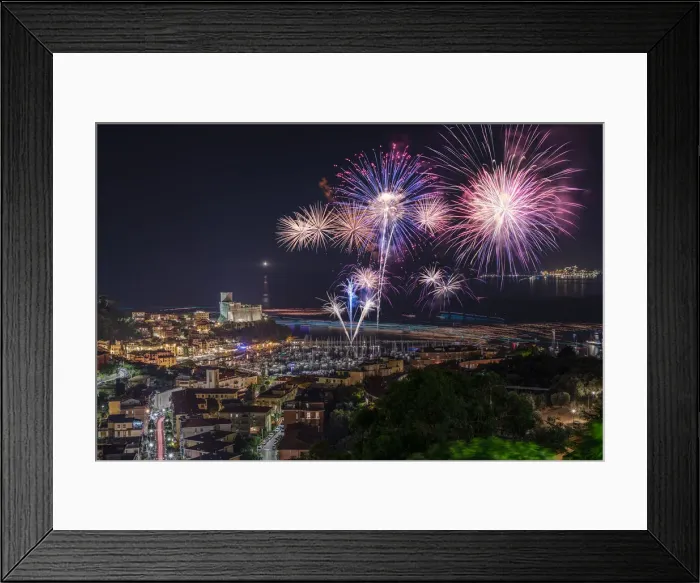 Framed Print : Fireworks on the town of Lerici, Castle of Lerici, municipality of Lerici Framed Print : Fireworks on the town of Lerici, Castle of Lerici, municipality of Lerici