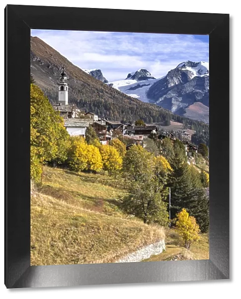The village of Antagnod and the Monte Rosa Massif (Ayas Valley, Aosta province