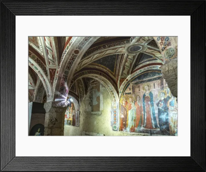 Framed Print : Campli, Teramo Province, Abruzzo, Italy. Medieval crypt of the twelfth century in