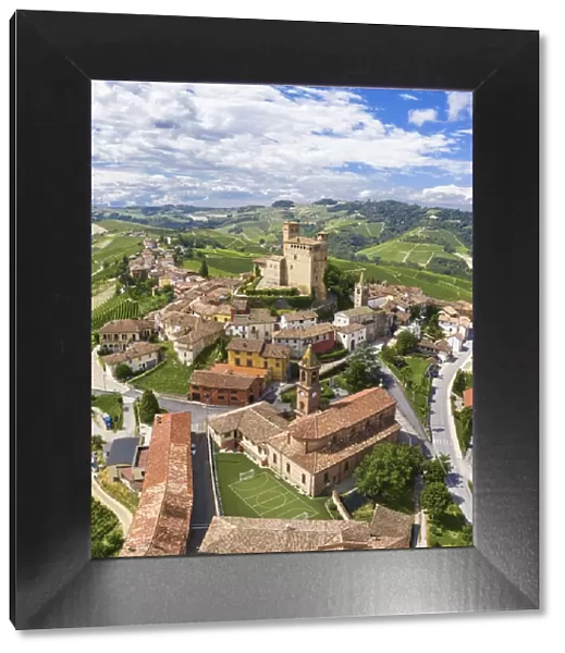 Serralunga D Alba village and its castle, Cuneo, Langhe, Piedmont, Italy