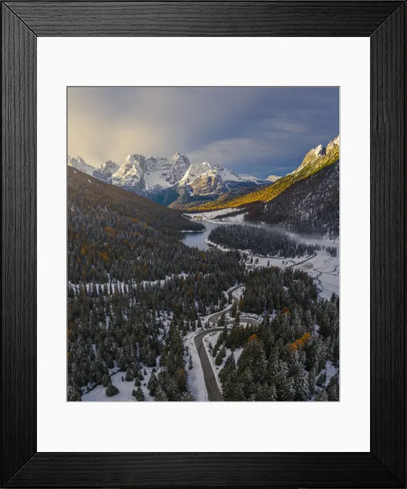 Framed Print : Road to Misurina at sunrise, Misurina, Belluno, Auronzo di Cadore, Veneto, Italy Framed Print : Road to Misurina at sunrise, Misurina, Belluno, Auronzo di Cadore, Veneto, Italy