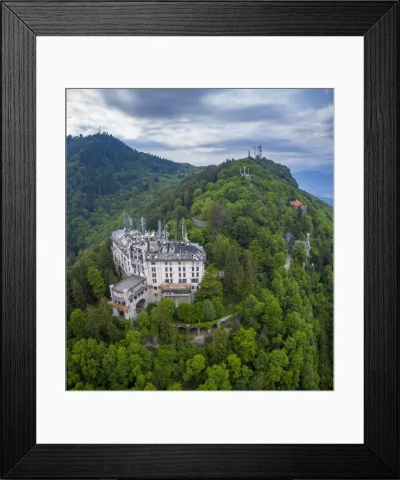 Framed Print : Aerial view of the abandoned Grand Hotel Campo dei Fiori in spring Framed Print : Aerial view of the abandoned Grand Hotel Campo dei Fiori in spring