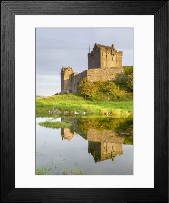 Framed Print : Sunrise at the Dunguaire Castle reflected in its moat. County Galway, Connacht province Framed Print : Sunrise at the Dunguaire Castle reflected in its moat. County Galway, Connacht province