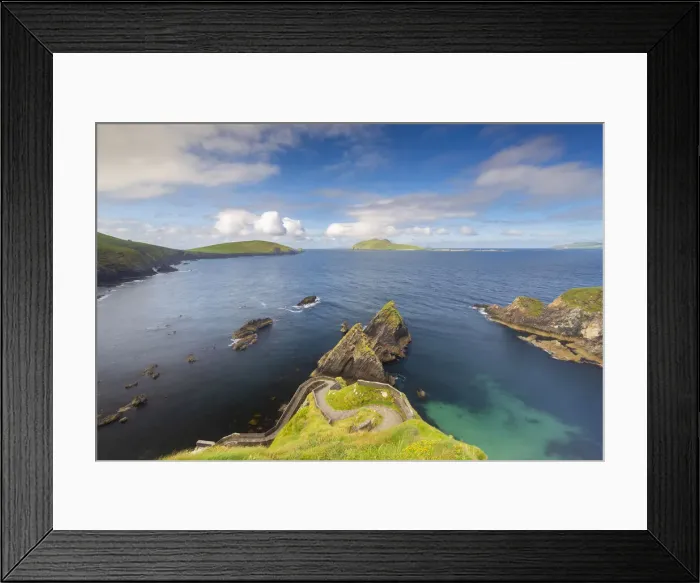 Framed Print : Blasket islands from the Dunquin pier (D√∫n Chaoin). Dingle peninsula, County Kerry, Munster province, Ireland