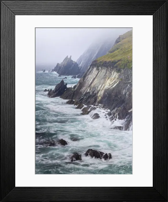 Framed Print : Foggy view of the Coumeenoole beach (Slea Head). Dingle peninsula, County Kerry Framed Print : Foggy view of the Coumeenoole beach (Slea Head). Dingle peninsula, County Kerry