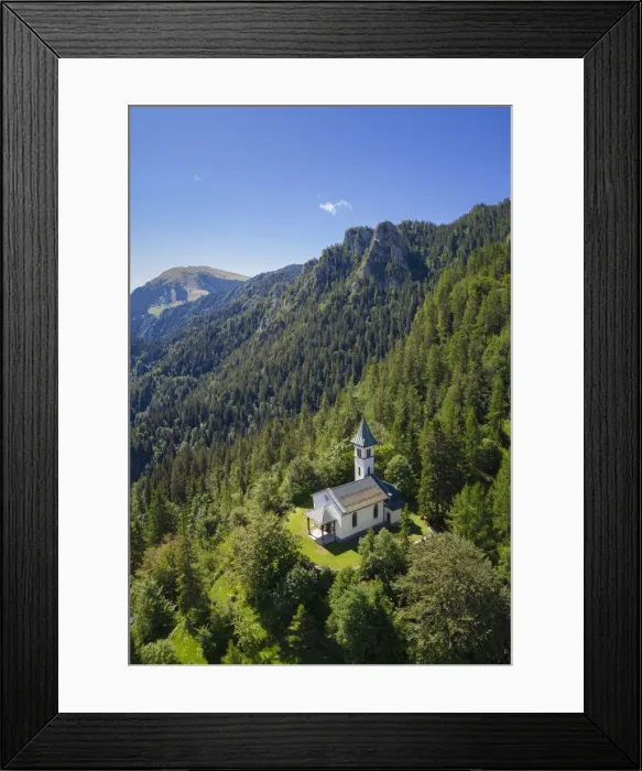 Framed Print : Silvestri church and the Mount Pora in a summer day. Presolana pass, Angolo Terme Framed Print : Silvestri church and the Mount Pora in a summer day. Presolana pass, Angolo Terme