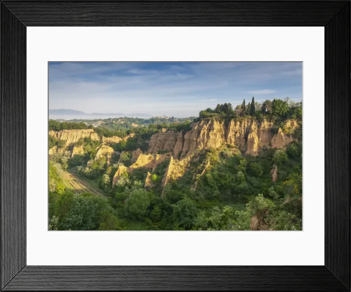 Framed Print : typical landscape of the Valdarno with the balze, near Persignano, Terranuova Bracciolini Framed Print : typical landscape of the Valdarno with the balze, near Persignano, Terranuova Bracciolini