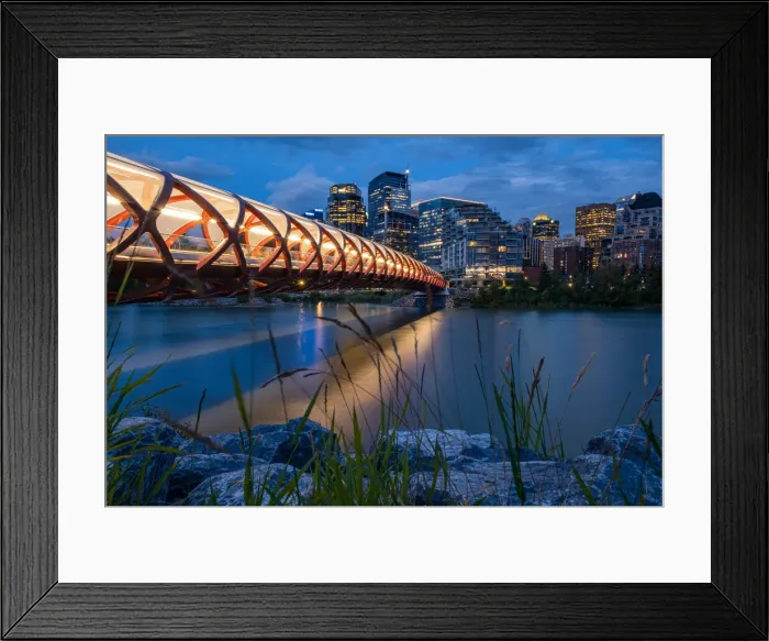 Framed Print : Canada, Alberta, Calgary: night skyline from the Peace Bridge Framed Print : Canada, Alberta, Calgary: night skyline from the Peace Bridge