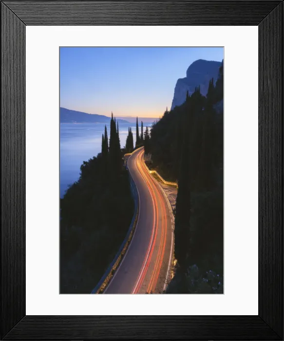 Framed Print : The famous Strada della Forra, a scenic road on Garda Lake western side Framed Print : The famous Strada della Forra, a scenic road on Garda Lake western side