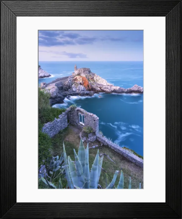 Framed Print : Sunrise at San Pietro Church, municipality of Portovenere, La Spezia province, Liguria