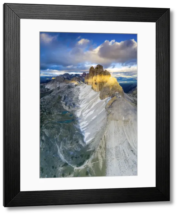 Framed Print : Grava Longa lakes at feet of majestic Tre Cime di Lavaredo at sunset, Sesto Dolomites Framed Print : Grava Longa lakes at feet of majestic Tre Cime di Lavaredo at sunset, Sesto Dolomites