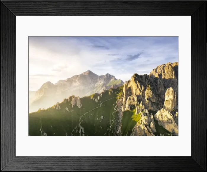 Framed Print : Rifugio Rosalba hut and Grignetta (Grigna Meridionale), aerial view, Lake Como Framed Print : Rifugio Rosalba hut and Grignetta (Grigna Meridionale), aerial view, Lake Como