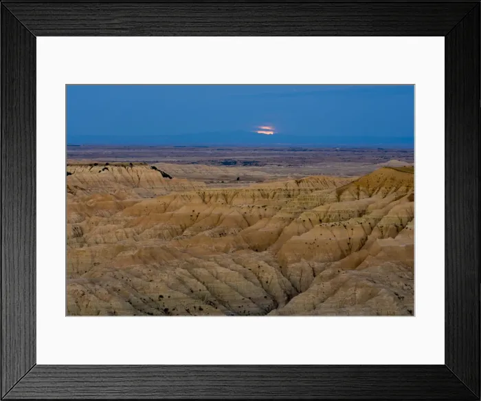 Framed Print : Moonrise, Badlands National Park, South Dakota, USA Framed Print : Moonrise, Badlands National Park, South Dakota, USA