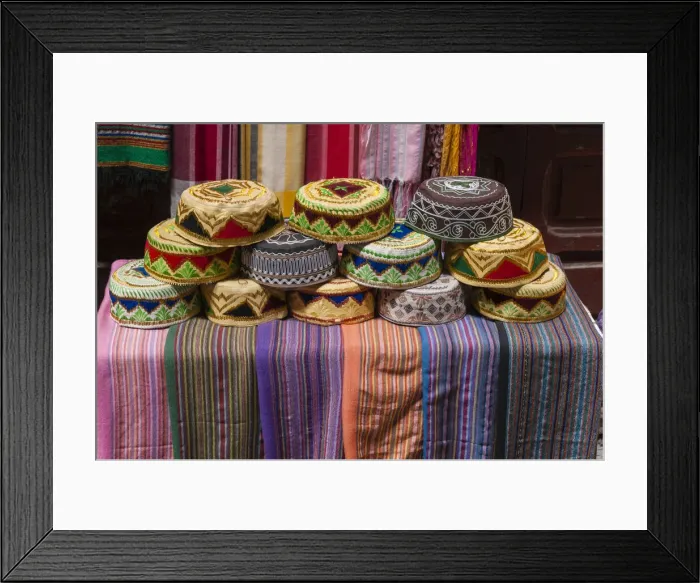 Framed Print : Hats, Medina Souk, Marrakech, Morocco Framed Print : Hats, Medina Souk, Marrakech, Morocco