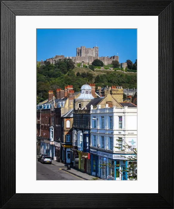 Framed Print : UK, England, Kent, Dover, Dover Castle from the centre of the town