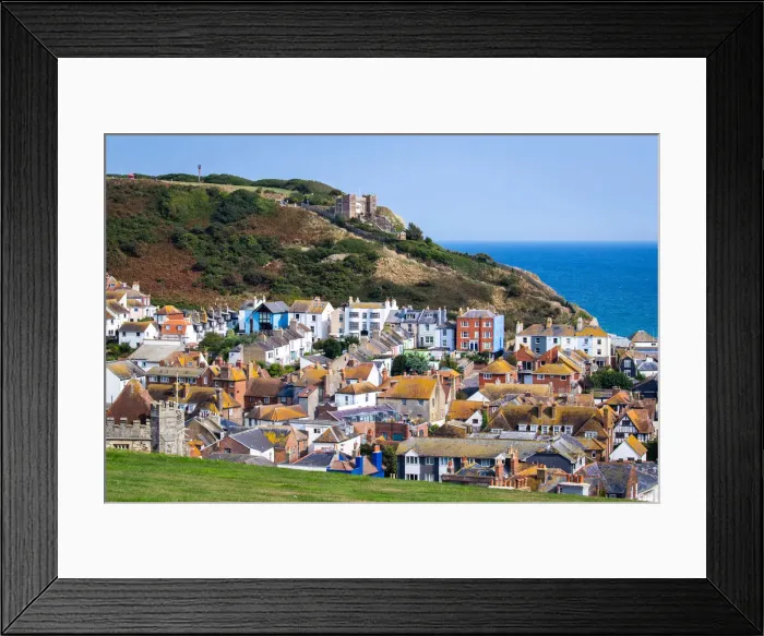 Framed Print : UK, England, East Sussex, Hastings, The centre of Hastings from Castle Hill Framed Print : UK, England, East Sussex, Hastings, The centre of Hastings from Castle Hill
