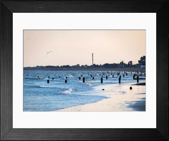 Framed Print : UK, England, Kent, Dymchurch, The promenade on the beach of Dymchurch Framed Print : UK, England, Kent, Dymchurch, The promenade on the beach of Dymchurch