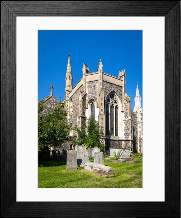 Framed Print : UK, England, Kent, Dover, The rear faazade of St Marys Church in the centre of Dover
